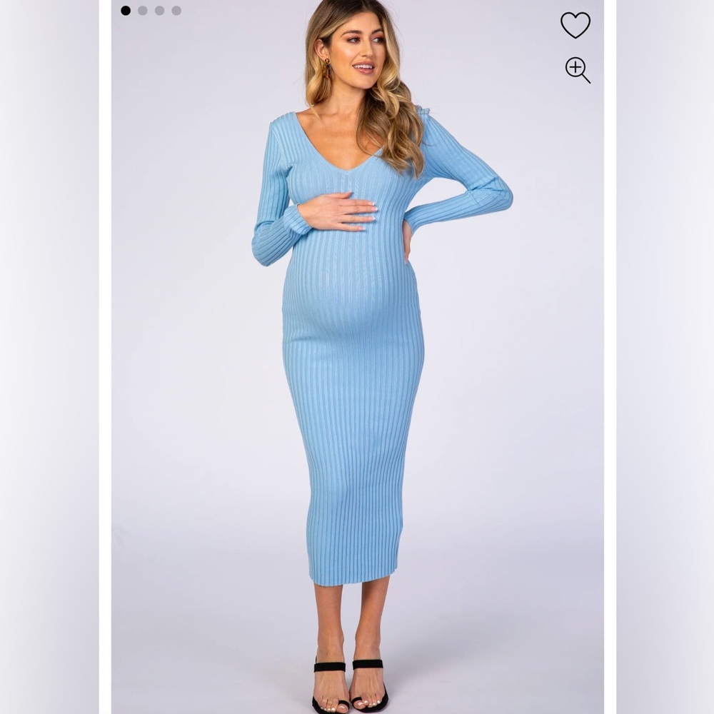 Pink Blush Blue Maternity sweater dress Medium